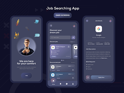 Job Searching App design for mobile app