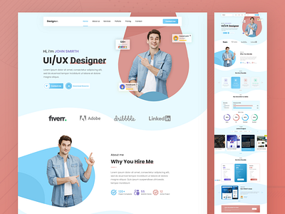 Personal portfolio landing page design app design graphic design landing page personal portfolio template typography ui ui ux design ux web website