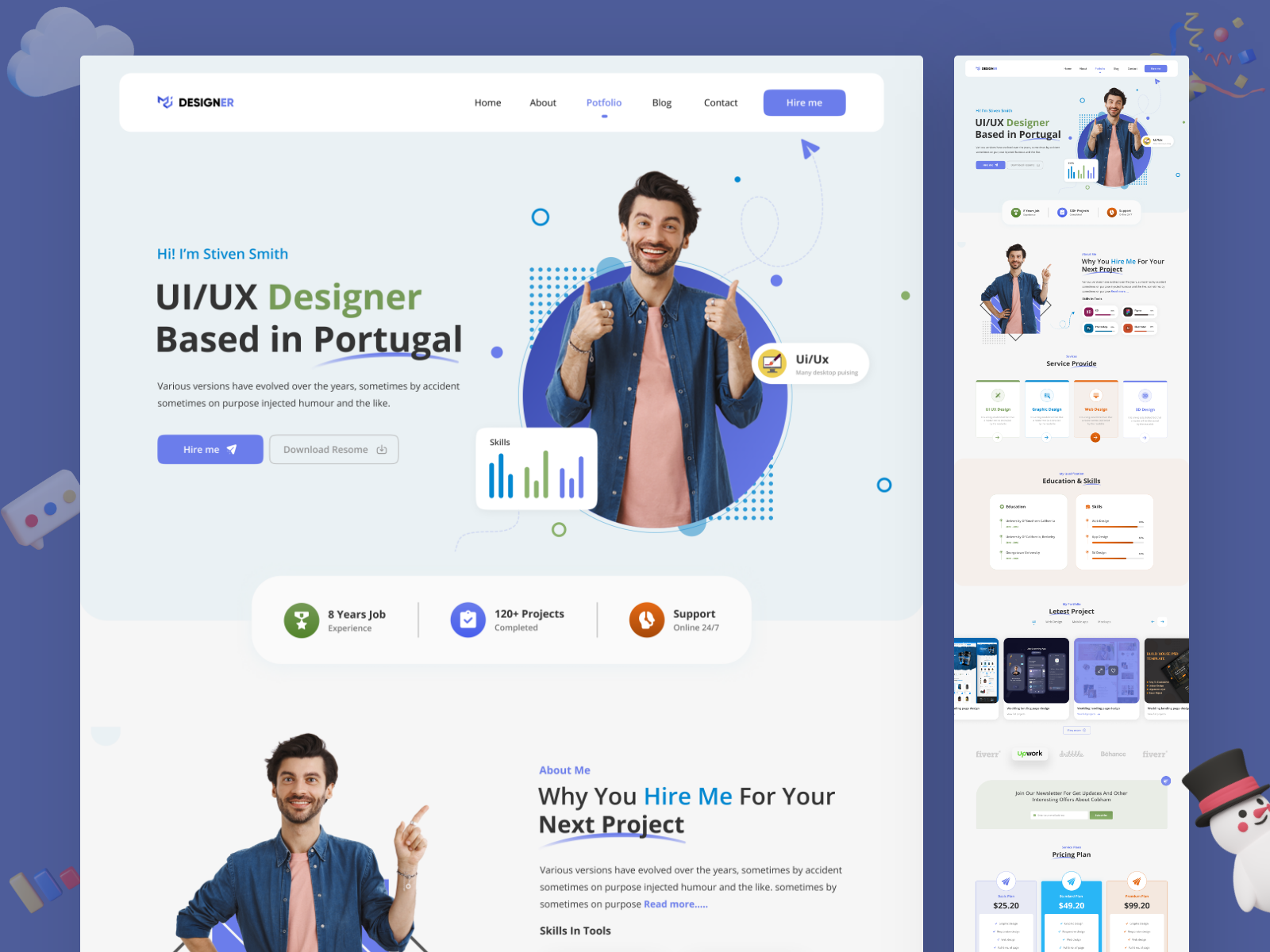 Freelancer Personal Portfolio Landing Page Concept By Muhibur Rahman On ...