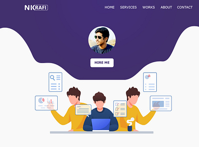 Portfolio Website Landing Page UI. best web designer bootstrap css e mail template design freelancer front end development html landing page design nk rafi portfolio portfolio website responsive design responsive website design web design web design freelancer web designer web page design website website builder website design
