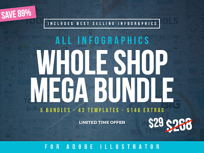 INFOGRAPHIC MEGA BUNDLE | Whole Shop bundle business creative elements graphic illustrator info infographic infographics presentation template tools