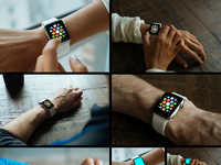 applewatchpsdmockupdribbble3 - 5 Apple Watch Mockups | Freebie