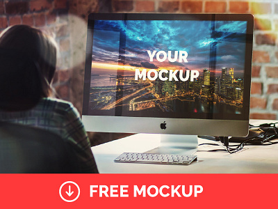 iMac 27" Office Mockup | Freebie apple free freebie imac mac mock mock up mockup office photoshop psd up