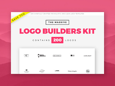 [OUT NOW - SAVE 75%] The Massive Logo Builders Kit | 200 Logos badge builders bundle font free inspiration label logo minimal modern retro vintage