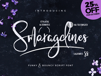 New Font - Smaragdines! 25% Off for October 2016. craft creative font fonts hand handwriting handwritten inspiration logo original typeface