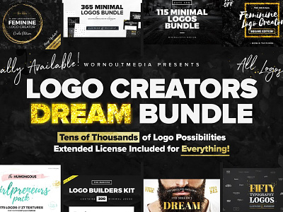 Logo Creators Dream Bundle - Limited Time $120 Off! bundle creative feminine inspiration logo logos resume sale template templates