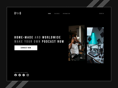 Podcast Company - Brief Case #1 black branding design podcast podcasts ui web