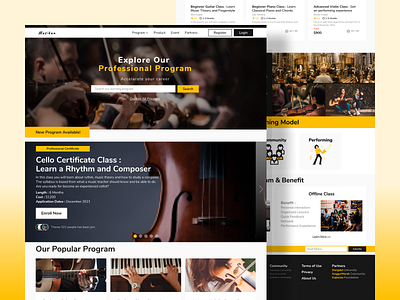 Musikan - Music Community Landing Page app black branding design graphic design landing page music official orange ui ux web website