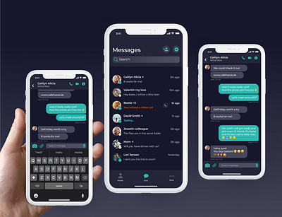 Messaging App - Dark mode dark mode messaging app ui