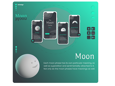 UI Design | MOON app 3d dark mode dark ui figma neumorphism