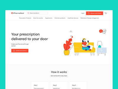 Online pharmacy branding ecommerce design homepage pharmaceutical ui design ux design website concept