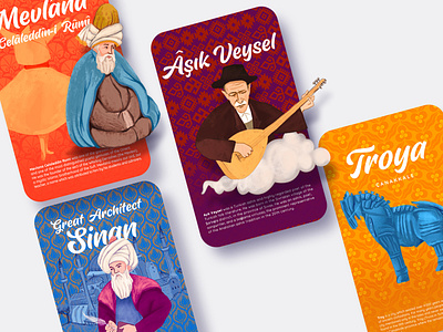 The Colors of Anatolia Card-2 2d design anatolia character characterdesign characters design illustration karikatür miniature story product design story story design