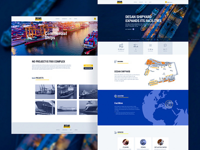 Desan Shipyard — Web Design app branding design graphic design minimal mockup ship shipyard ui design uiux userface ux webdesign website