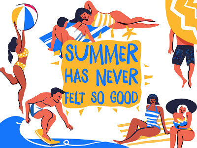 Summer Illustration 2d design beach characterdesign colors design illustration minimal product design style summer vector