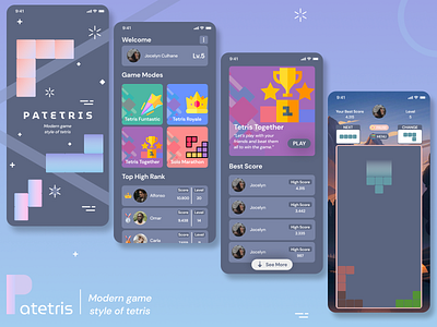 Patetris app design application clean ui design game design game ui games mobile mobile app mobile design mobile ui tetris ui ux ui design