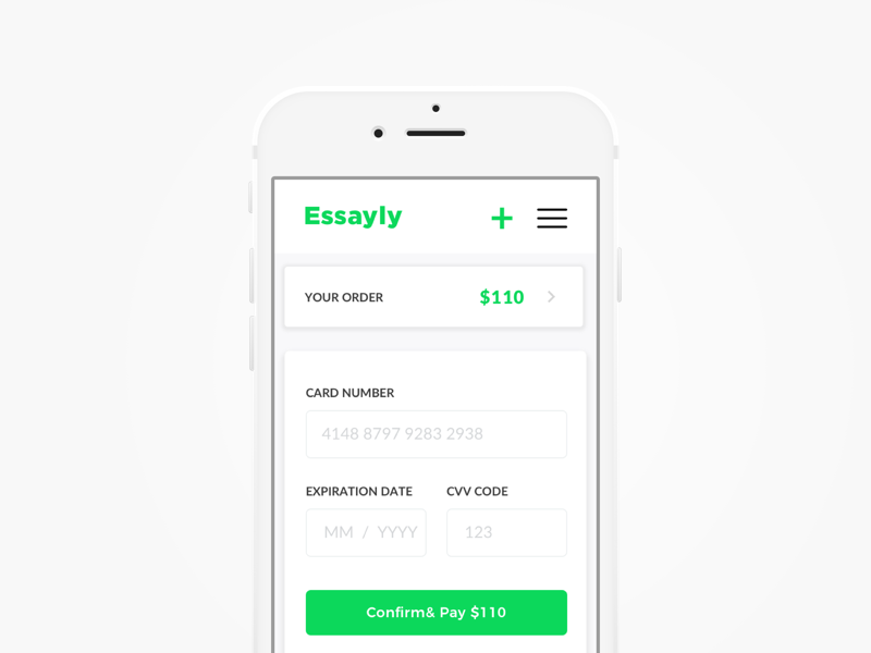 Essayly - checkout form