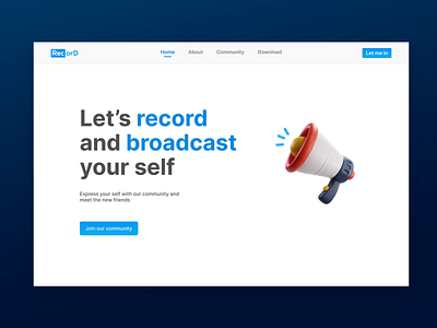 Landing Page RecorD branding design design product graphic design product ui uiux user experience user interface ux website website design