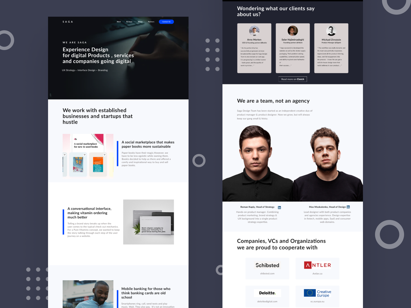SAGA Website Landing Page by Manisha M on Dribbble