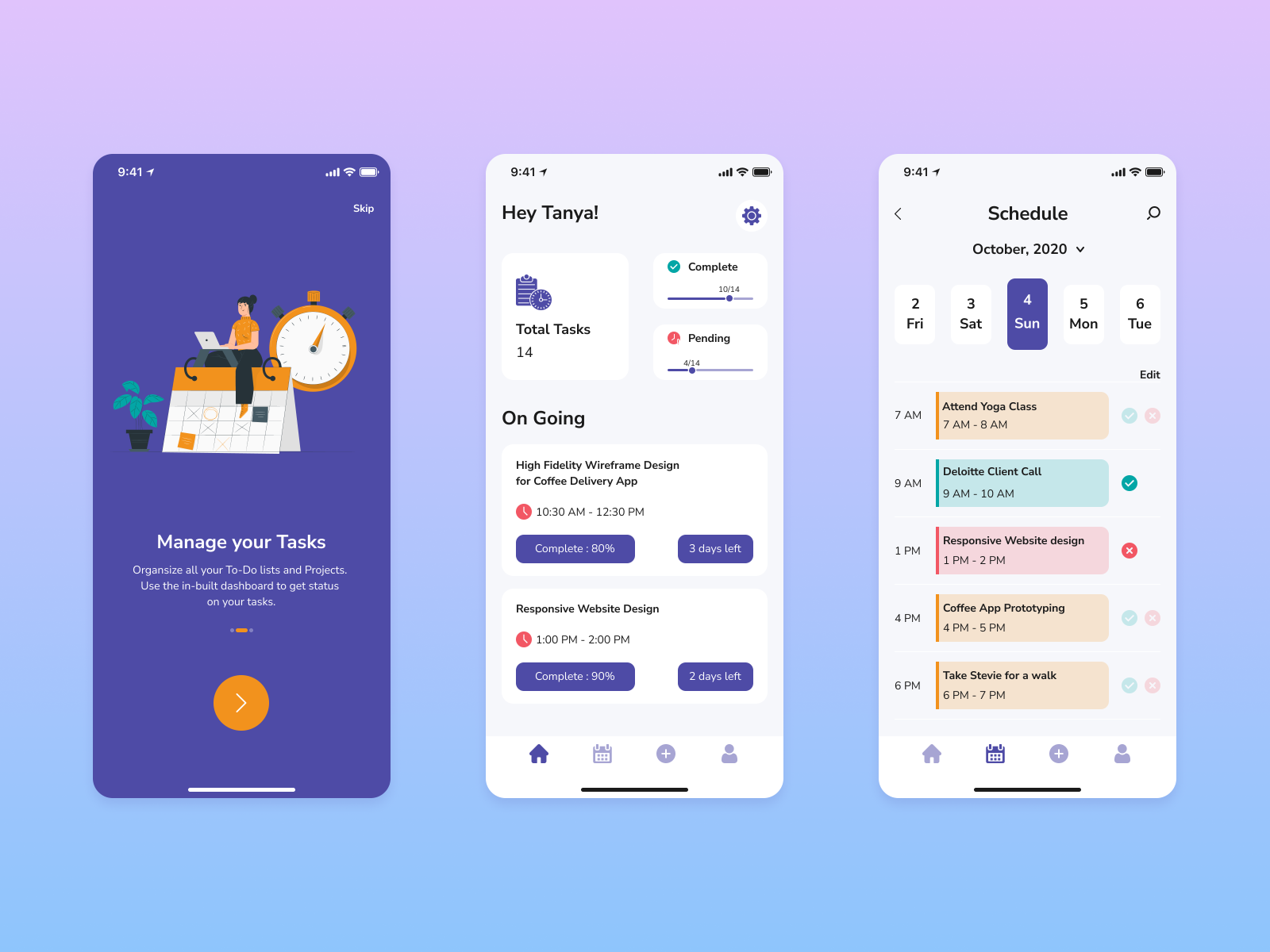 Dribbble - Task Planner - App.png by Manisha M