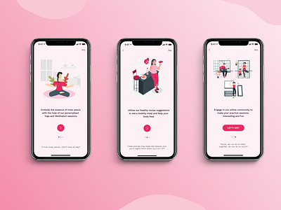 Onboarding Screens - Yoga App design inspiration mobile app mobile design mobile trends mobile ui mobile uiux onboarding onboarding screen ui uiux uxui yoga yoga app