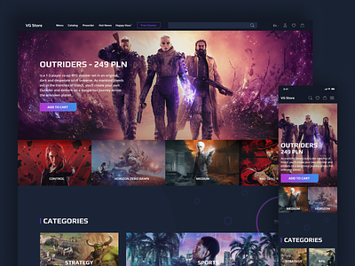 Games Store Redesign  Game store, Game design, Web inspiration