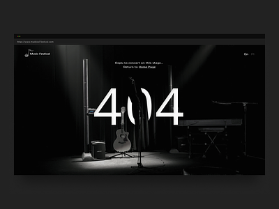 404 Page - Music Festival 404 concept design error 404 festival landing landing page music music festival page 404 ui uiux ux visual web web design