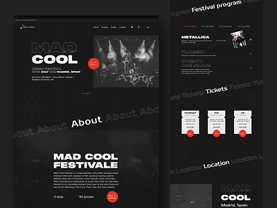 Landing Page - Music Festival concept design festival interactive design landing landing page motion graphics music music festival ui uiux user interface ux visual web web design