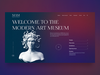 Museum - Home page concept UI concept design home page illustration inspiration museum ui uiux ux web web design