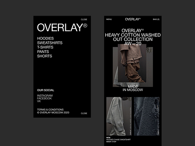 Overlay branding clean clothing fashion minimal mobile ui ux web