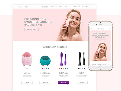 FOREO new website beauty clean foreo light minimal sweden