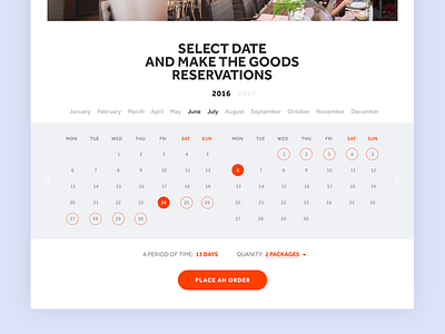 Garland website WIP #01 calendar clean e commerce sketch ui