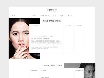 Cosmetic website UI asia beauty clean cosmetic minimal white