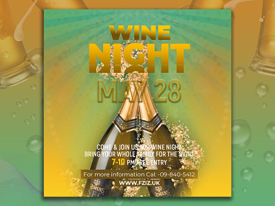 Wine night Instagram Post design template