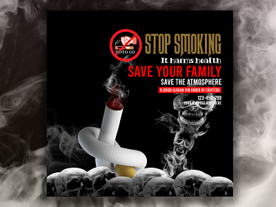 Stop Smoking Flyer Template Design