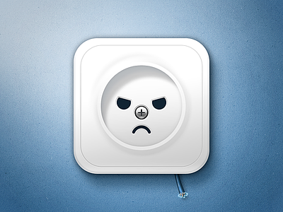Angry Socket angry face icon plastic socket