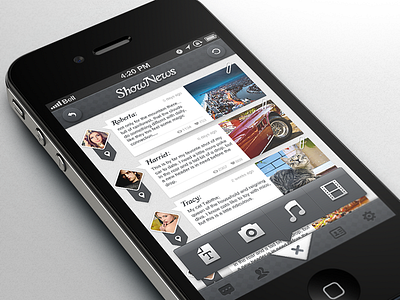 ShowNews app app feed ios iphone news ui