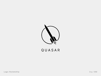Quasar - Rocketship Logo clean logo dailylogochallenge design flat logo logomark minimal minimalism minimalist minimalist logo