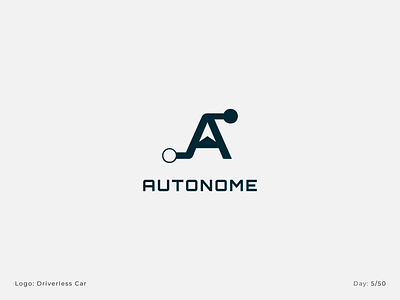 Autonome - Driverless Car Logo clean logo dailylogochallenge flat logo logomark minimal minimalism minimalist