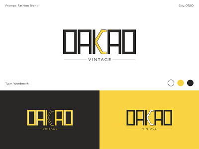 OAKAO - Vintage clean logo dailylogochallenge flat logo logotype minimal minimalism minimalist wordmark