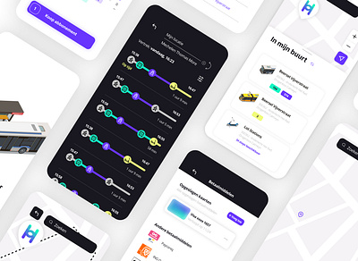 Hoppin app design navigation transport ui ux