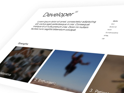 Developer portfolio - about page branding design developer home landing landing page page portfolio typography ui ux web webdesign