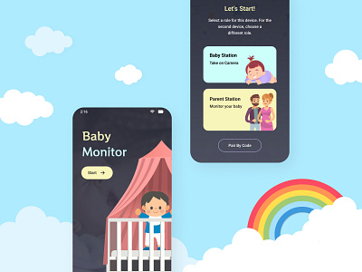 Baby Monitor android app app design baby baby care baby monitor care design graphic design ios ios apps iphone kids mobile monitor parent parent baby screen ui