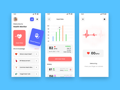 Health Monitor android app app design design health health monitor mobile monitor ui