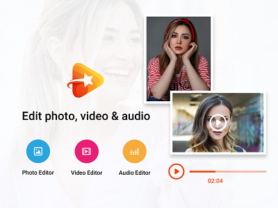Edit Photo, Video & Audio app app design appicon banner branding design feature graphic illustration logo logodesign mobile ui