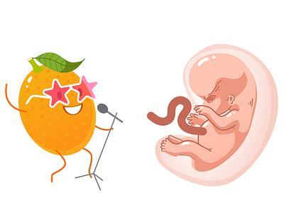 Miracle of life. 10 weeks character embryo illustration kumquat people pregnancy vector vector art