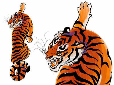 Tiger year. April animal big cats ginger cat illustration orange tiger tiger year tiger2022 wild wild life year mascot