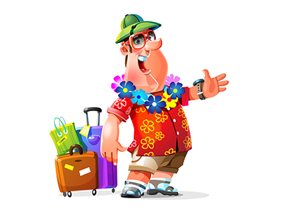 Mr Tour Character character dude guy man mascot tourist travel