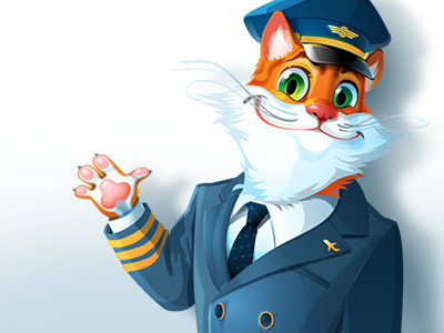 Sindbad Character 2 animal aviator cat character commander leader pilot