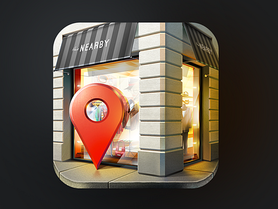 The Nearby icon digital art geotagging icon shop store витрина иконка магазин