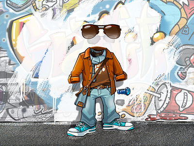 Invisible Man character clothes clothing glasses graffiti invisible jeans shirt sneakers sunglasses vector джинсы кеды кроссовки невидимка одежда очки персонаж
